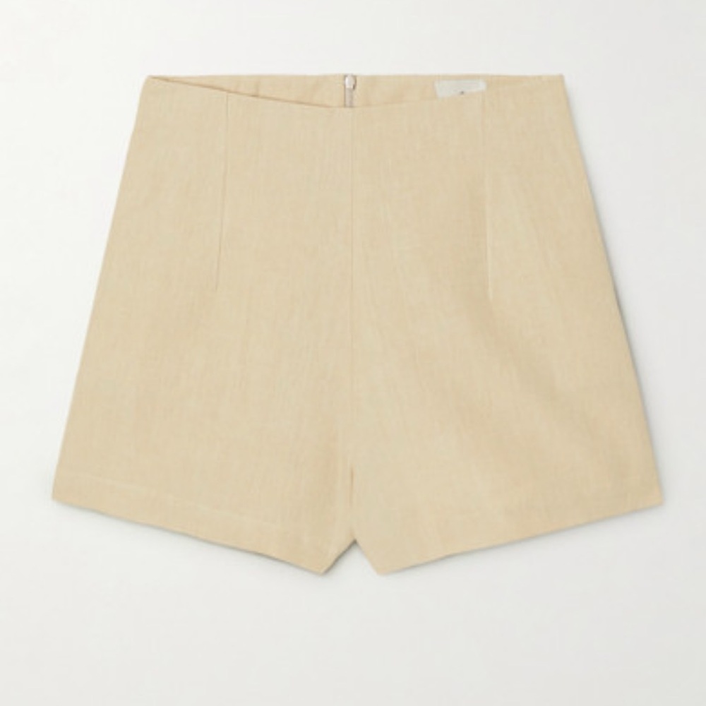 Le Kasha Sawadah Beige Women's linen Shorts size medium